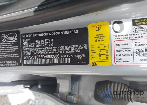 2013 BMW X1 xDrive28I from USA, damaged, VIN WBAVL1C55DVR90806